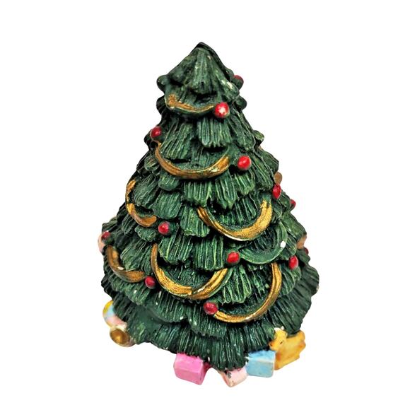 Christmas Tree Santa and Elf Diorama Hinged House Open 3D Vintage Sitter Decor - Picture 5 of 7